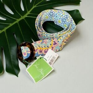 Vera Bradley Belt Capri Blue NEW Tortoise Shell Buckle Summer Preppy